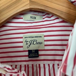 J Crew Button down / Sz M slim / red n white, EUC